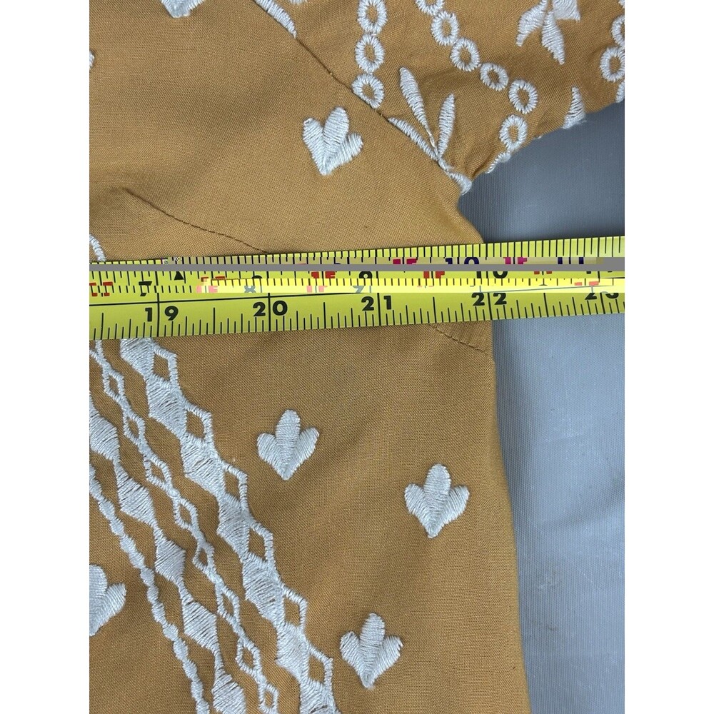 Sundance Mustard Yellow Embroidered Tunic Top Large Lined Boho Festival Coastal - Picture 7 of 12